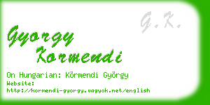 gyorgy kormendi business card