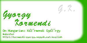 gyorgy kormendi business card
